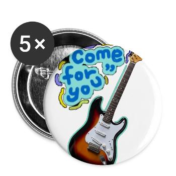 Neon Guitar Come For You - Buttons large 2.2'' (5-pack) - white