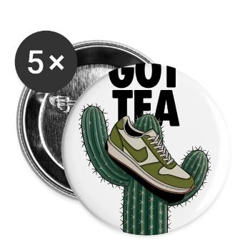 Got Tea Cactus Sneaker - Buttons large 2.2'' (5-pack) - white
