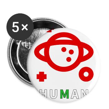 Human Collapse Graphic Art Shirt - Buttons large 2.2'' (5-pack) - white