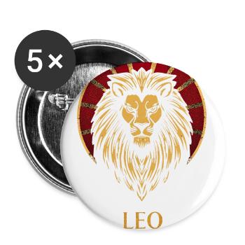 Leo Pride of the Rising Sun - Buttons large 2.2'' (5-pack) - white