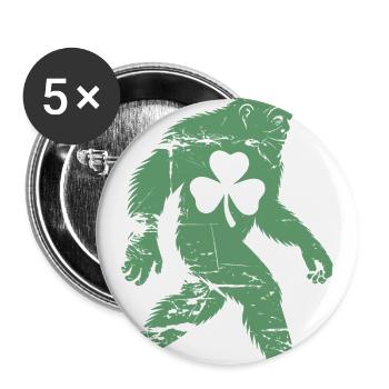 St Patricks Day Bigfoot Shamrock - Buttons large 2.2'' (5-pack) - white