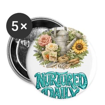 Nurtured Daily Botanical Garden - Buttons large 2.2'' (5-pack) - white