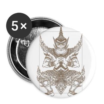 Ornate Demon Guardian - Buttons large 2.2'' (5-pack) - white