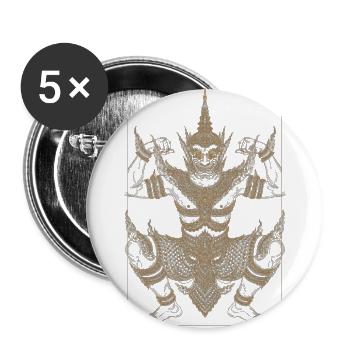 Golden Deva Guardian Mandala - Buttons large 2.2'' (5-pack) - white