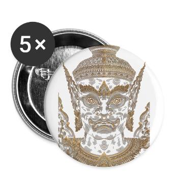 Ornate Gold Guardian Mask with Filigree - Buttons large 2.2'' (5-pack) - white