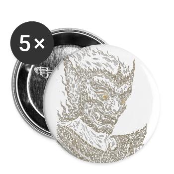 Ornate Dragon Guardian - Buttons large 2.2'' (5-pack) - white