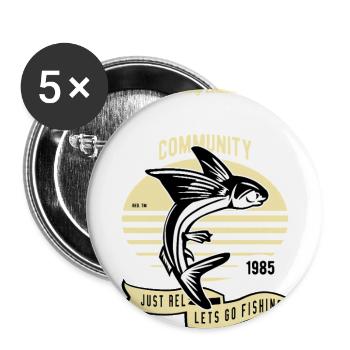 Flying Fish Community Logo 1985 - Buttons large 2.2'' (5-pack) - white