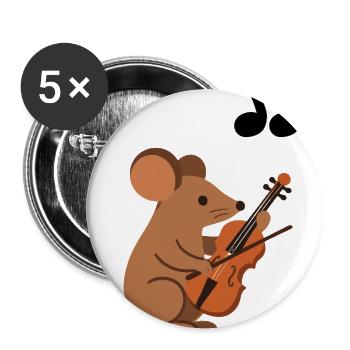 Mouse violinist. - Buttons large 2.2'' (5-pack) - white