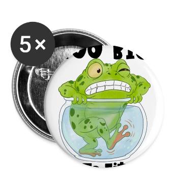 Anxious Frog in a Glass Bowl - Buttons large 2.2'' (5-pack) - white
