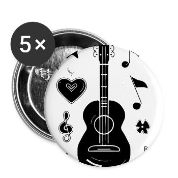 Hawaii Music - Buttons large 2.2'' (5-pack) - white