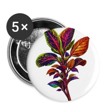 Prismatic Leaf Burst - Buttons large 2.2'' (5-pack) - white