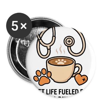 Vet Cafe Paw Latte - Buttons large 2.2'' (5-pack) - white