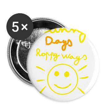 Sunlit Summer Days Smile - Buttons large 2.2'' (5-pack) - white