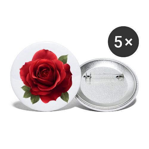 Rose: Crimson Bloom Elegance - Buttons large 2.2'' (5-pack)