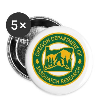 Oregon Sasquatch Research Seal - Buttons large 2.2'' (5-pack) - white