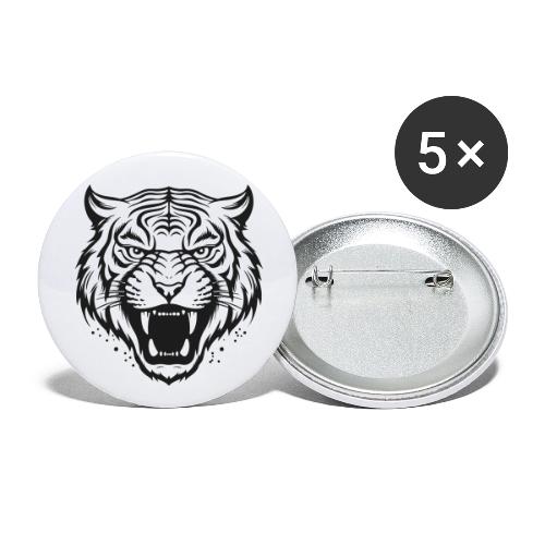 Wild Tiger Fashion, the fury of the feline tiger. - Buttons large 2.2'' (5-pack)