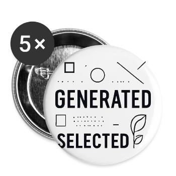 Geometric Leaf Echo - Buttons large 2.2'' (5-pack) - white
