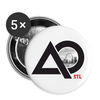 AO STL LOGO Black - Buttons large 2.2'' (5-pack) - white