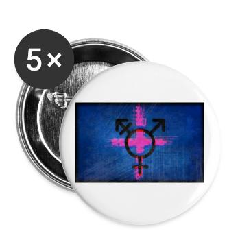 Trans Radical 2 - Buttons large 2.2'' (5-pack) - white