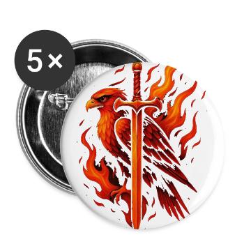 Blade of the Fearless - Buttons large 2.2'' (5-pack) - white