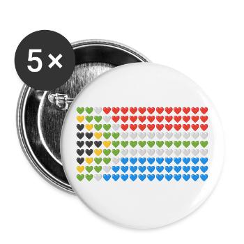 South Africa HEARTS Flag - Buttons large 2.2'' (5-pack) - white