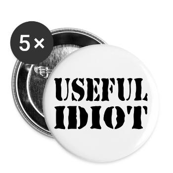 USEFUL IDIOT - Buttons large 2.2'' (5-pack) - white