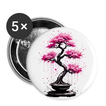 Pink bonsai dream - Buttons large 2.2'' (5-pack) - white