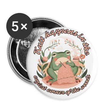Knitting Joy in a Cottage core World - Buttons large 2.2'' (5-pack) - white