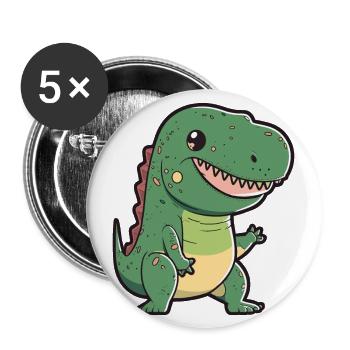 happy Cut t-rex dinosaur - Buttons large 2.2'' (5-pack) - white