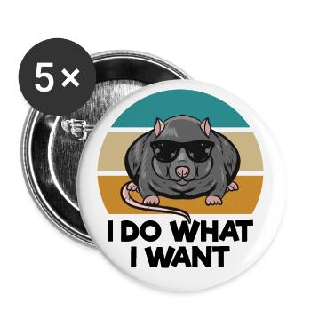 Rat lovers - Buttons large 2.2'' (5-pack) - white