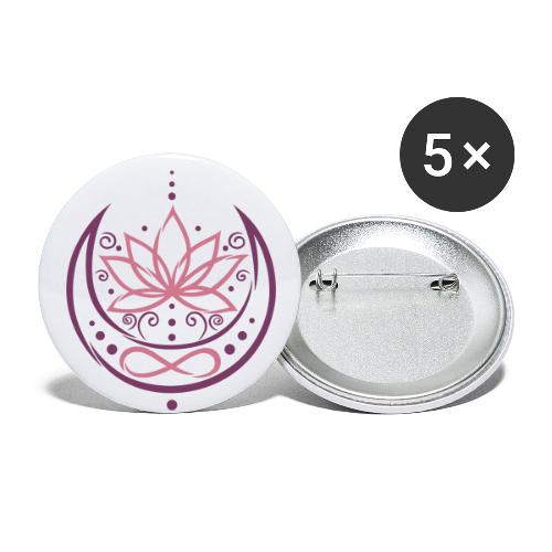 Lotus with Moon and Infinity Symbol - Buttons large 2.2'' (5-pack)