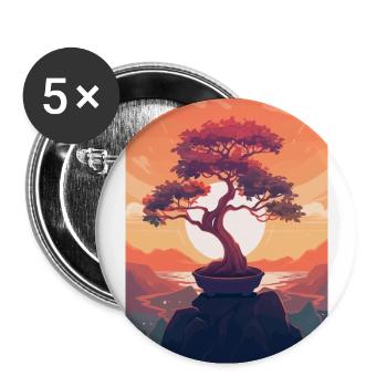 Bonsai Tree - Buttons large 2.2'' (5-pack) - white