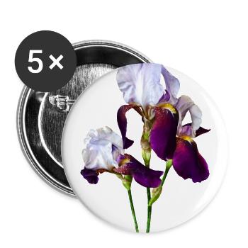 Three Irises in Shades of Magenta - Buttons large 2.2'' (5-pack) - white