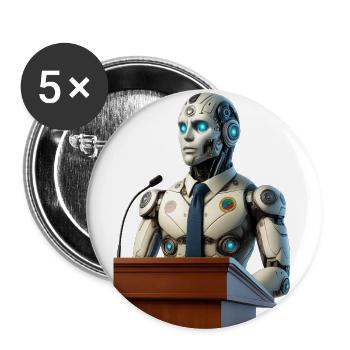 Futuristic Robot President - Buttons large 2.2'' (5-pack) - white