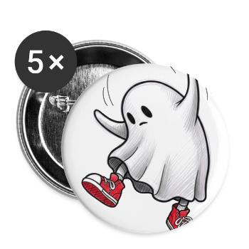 Playful Ghost in Sneakers - Buttons large 2.2'' (5-pack) - white