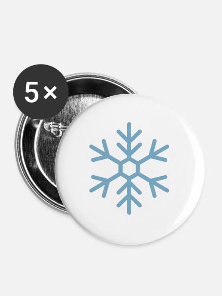 Azure Snowflake Geometry - Buttons large 2.2'' (5-pack) - white