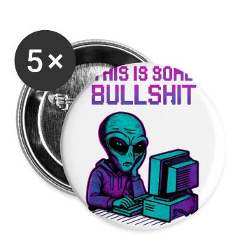 Neon Alien at Retro Computer - Buttons large 2.2'' (5-pack) - white