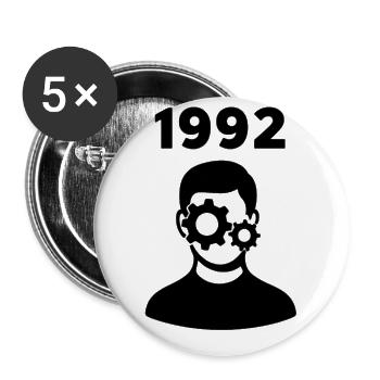 1992 Mechanical Mind Silhouette - Buttons large 2.2'' (5-pack) - white