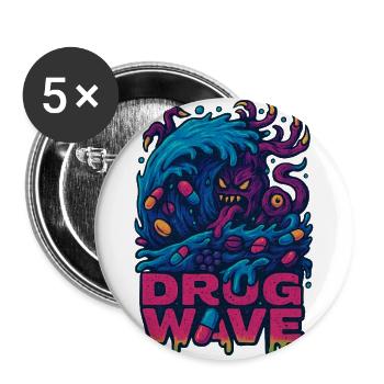 Psychedelic Pill Wave - Buttons large 2.2'' (5-pack) - white