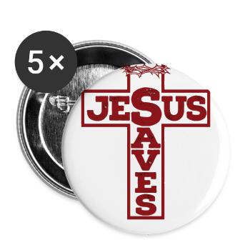Crucifix Cross John316 Verse - Buttons large 2.2'' (5-pack) - white