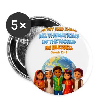 Seed Blessing for All Nations - Buttons large 2.2'' (5-pack) - white