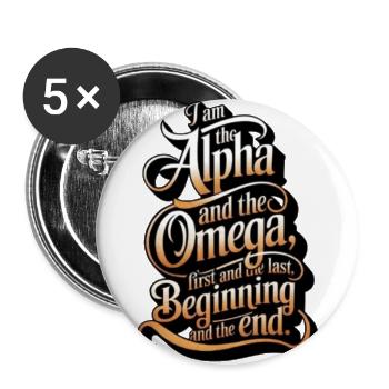 Alpha Omega Christian Faith Design - Buttons large 2.2'' (5-pack) - white