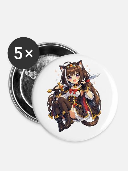 Catnip Corsair Witch - Buttons large 2.2'' (5-pack) - white