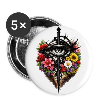 Eye Bloom Blade Emblem - Buttons large 2.2'' (5-pack) - white