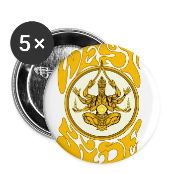 Weed Yogi in Golden Mandala - Buttons large 2.2'' (5-pack) - white