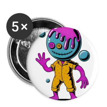 Neon Drip Alien in Yellow Suit - Buttons large 2.2'' (5-pack) - white