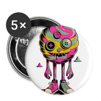 Colorful Button Monster Sneakers - Buttons large 2.2'' (5-pack) - white