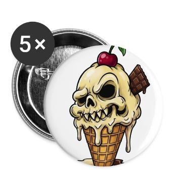 SPOOKY_ICECREAM_CONE - Buttons large 2.2'' (5-pack) - white