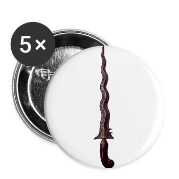Indonesian sword - Buttons large 2.2'' (5-pack) - white