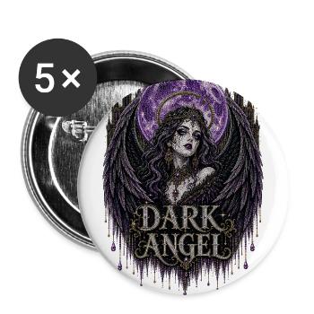 Dark Angel Gothic Moon Wings Beaded Rhinestone Art - Buttons large 2.2'' (5-pack) - white
